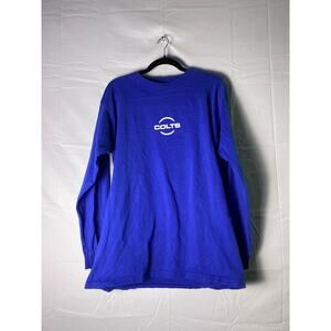 Nike INDIANAPOLIS COLTS Logo Blue Crew Neck Long Sleeve Shirt Womens Size Medium